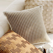 Linen Nordic Style Throw Pillow Covers With Tassel Cushion Cases Caramel Color Pillows Retro Texture Cushion Case Geometric Decorative Pillow Cover  For Couch Sofa Bedroom Living Room