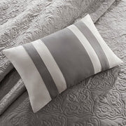 7 Piece Quilt Set With Euro Shams And Throw Pillows Beige FullQueen