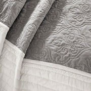 7 Piece Quilt Set With Euro Shams And Throw Pillows Beige FullQueen