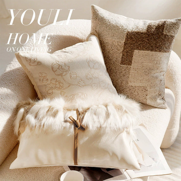 Linen Nordic Style Throw Pillow Covers With Tassel Cushion Cases Caramel Color Pillows Retro Texture Cushion Case Geometric Decorative Pillow Cover  For Couch Sofa Bedroom Living Room